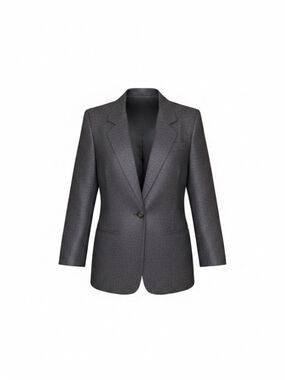 SagHarbor Woman’s Blazer Wool Jacket Size 12-Dark Charcoal Gray-100% Wool-Office